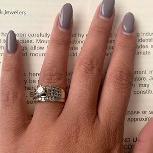 14k yellow & white gold & diamond engagement ring